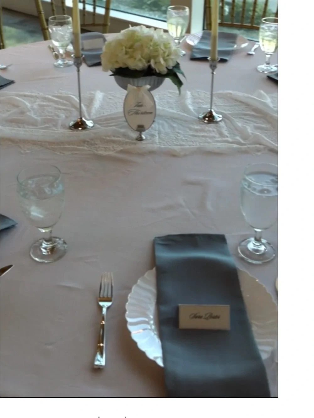 40 DUSTY BLUE POLYESTER CLOTH NAPKINS EUC WEDDING LINENS